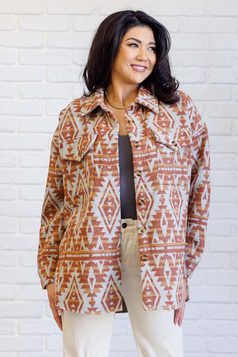Gather Round Aztec Shacket - LISA MARIE BOUTIQUE - Layers - Small -
