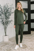 Get Me Cozy Set in Dark Olive - LISA MARIE BOUTIQUE - Womens - Small -