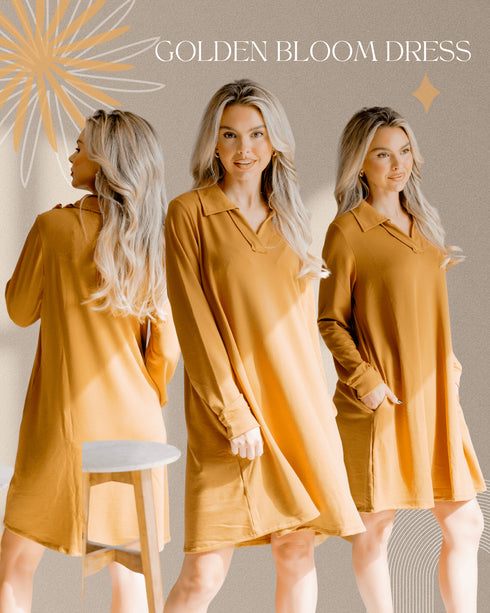 Golden Bloom Dress - LISA MARIE BOUTIQUE - S -