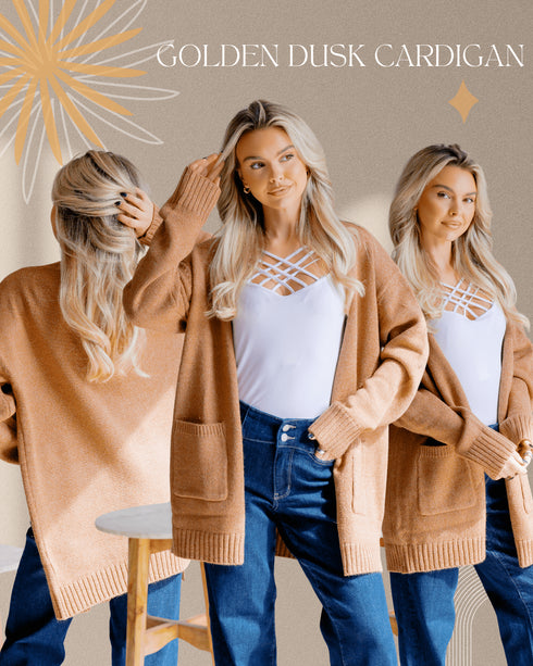 Golden Dusk Cardigan - LISA MARIE BOUTIQUE - S -