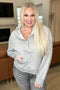 Half Zip Cropped Hoodie in Heather Grey - LISA MARIE BOUTIQUE - Tops - Small -