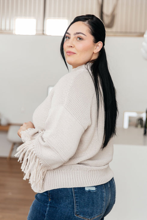Handle It All Fringe Detail Sweater - LISA MARIE BOUTIQUE - Tops - Small -