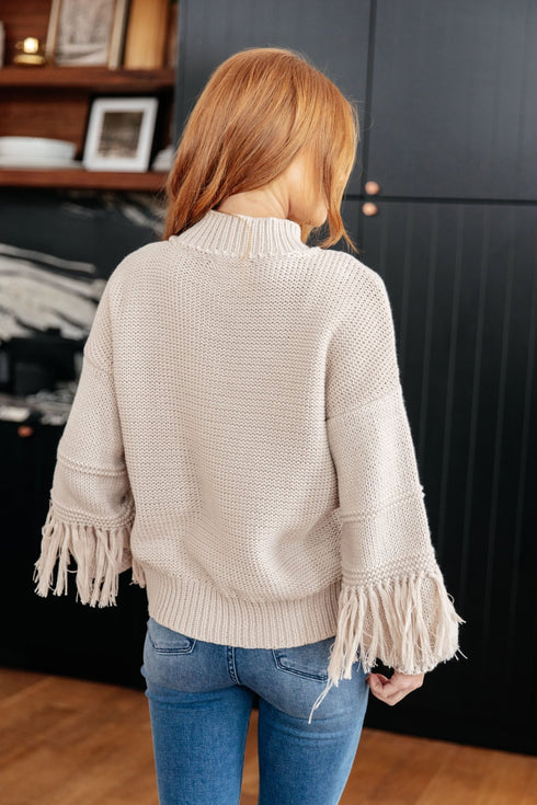 Handle It All Fringe Detail Sweater - LISA MARIE BOUTIQUE - Tops - Small -