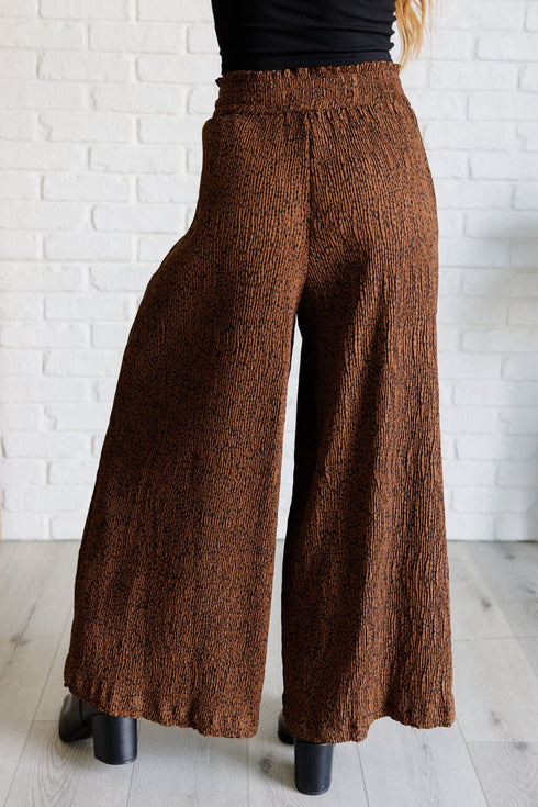 Harmony High Rise Wide Leg Pants in Brown - LISA MARIE BOUTIQUE - Bottoms - Small -