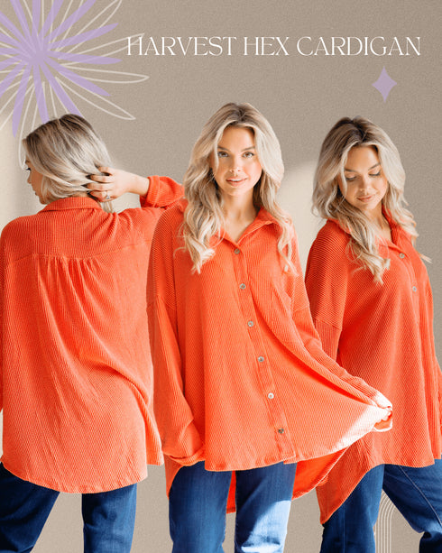 Harvest Hex Cardigan - LISA MARIE BOUTIQUE - S -