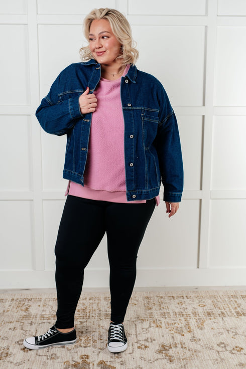 Have We Met Oversized Denim Jacket - LISA MARIE BOUTIQUE - Denim - Small -