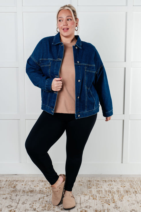 Have We Met Oversized Denim Jacket - LISA MARIE BOUTIQUE - Denim - Small -