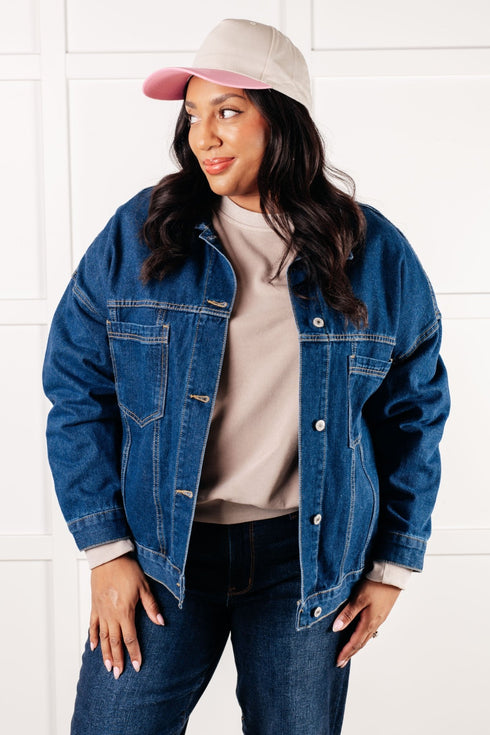 Have We Met Oversized Denim Jacket - LISA MARIE BOUTIQUE - Denim - Small -