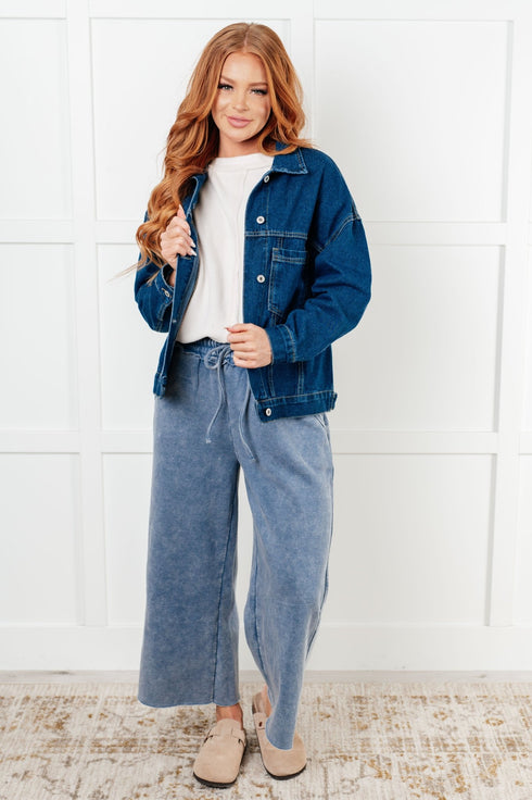 Have We Met Oversized Denim Jacket - LISA MARIE BOUTIQUE - Denim - Small -