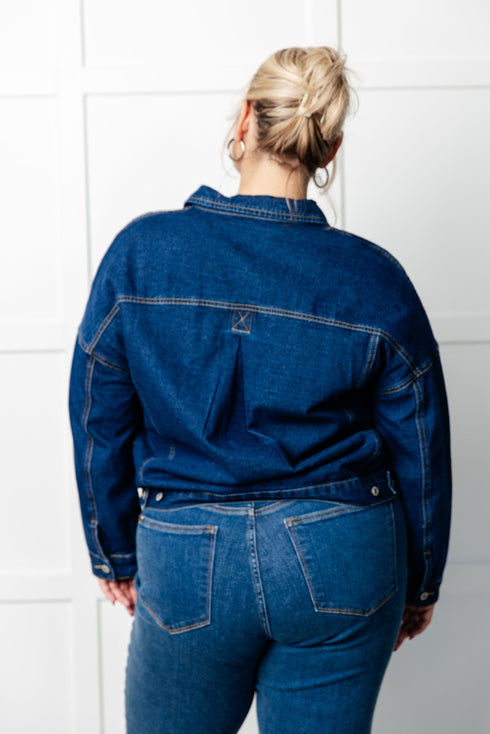 Have We Met Oversized Denim Jacket - LISA MARIE BOUTIQUE - Denim - Small -
