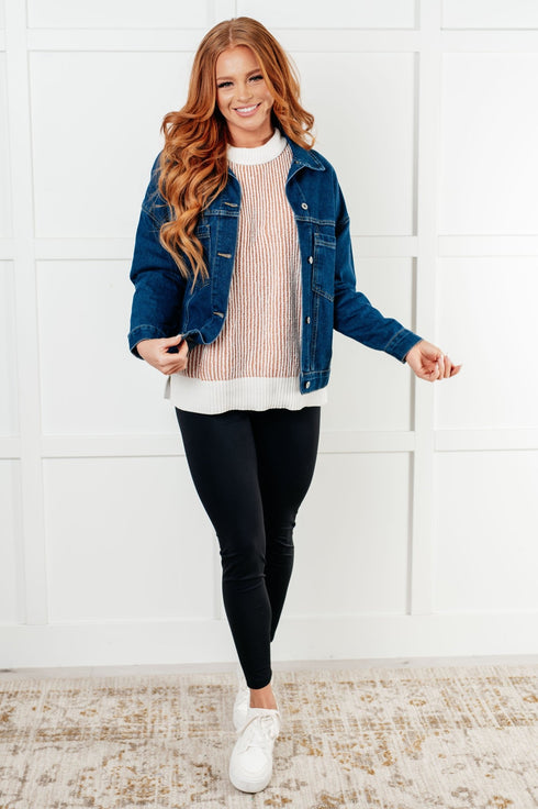 Have We Met Oversized Denim Jacket - LISA MARIE BOUTIQUE - Denim - Small -