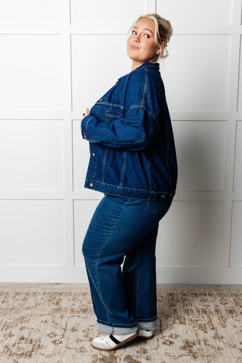 Have We Met Oversized Denim Jacket - LISA MARIE BOUTIQUE - Denim - Small -