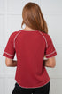 Heartbreaker Waffle Knit Tee in Cranberry - LISA MARIE BOUTIQUE - Tops - Small -