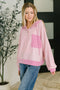 Here for Now Color Block Hoodie in Pink - LISA MARIE BOUTIQUE - Womens - Small -