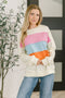 Humor Me Color Block Relaxed Pullover - LISA MARIE BOUTIQUE - Womens - Small -
