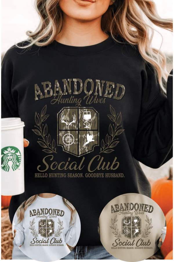 Hunting Wives Sweatshirt - LISA MARIE BOUTIQUE - S - White Gildan Sweatshirt -