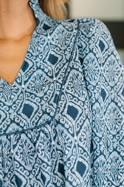 I Gave You My Heart Floral Babydoll Blouse - LISA MARIE BOUTIQUE - Womens - Small -