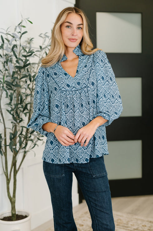 I Gave You My Heart Floral Babydoll Blouse - LISA MARIE BOUTIQUE - Womens - Small -