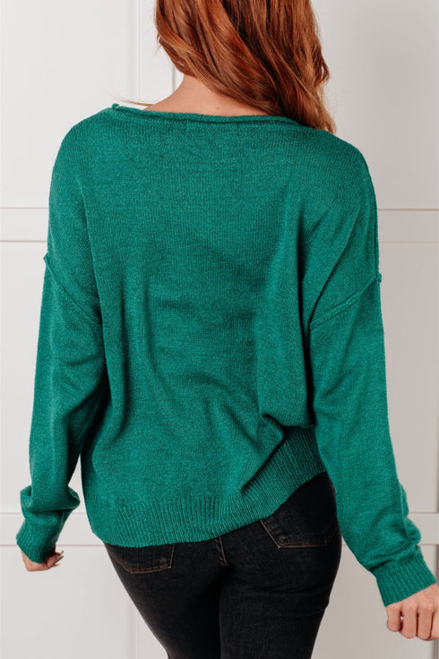 In Stitches Drop Shoulder Sweater - LISA MARIE BOUTIQUE - Tops - Small -