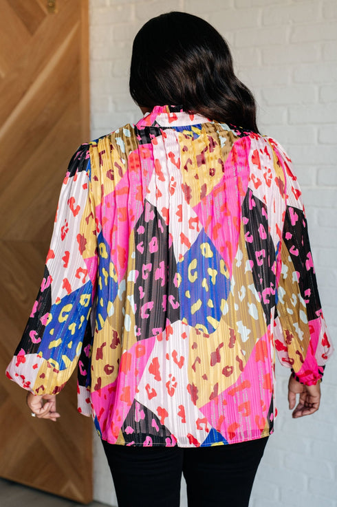 In The Wild Animal Print Blouse - LISA MARIE BOUTIQUE - Blouses - Small -