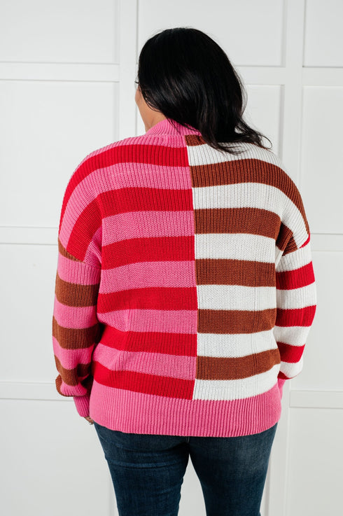 In Your Lane Color Blocked Stripe Sweater - LISA MARIE BOUTIQUE - Tops - Small -