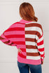In Your Lane Color Blocked Stripe Sweater - LISA MARIE BOUTIQUE - Tops - Small -
