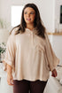 In Your Thoughts Oversized Dolman Sleeve Top in Champagne - LISA MARIE BOUTIQUE - Tops - S/M -