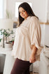 In Your Thoughts Oversized Dolman Sleeve Top in Champagne - LISA MARIE BOUTIQUE - Tops - S/M -