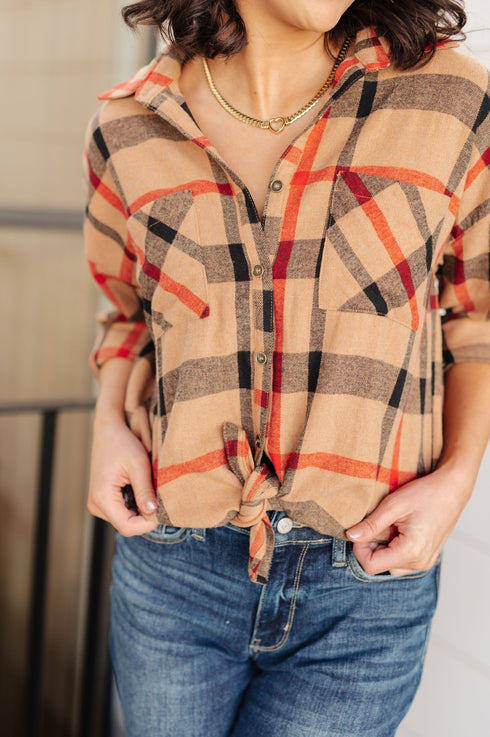 Is It Really Oversized Plaid Button Up - LISA MARIE BOUTIQUE - Tops - Small -