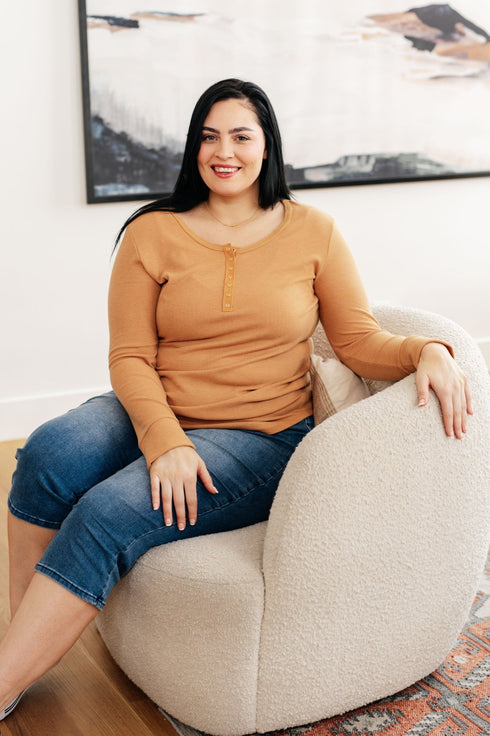 It's Been So Long Henley in Golden Sand - LISA MARIE BOUTIQUE - Tops - Small -