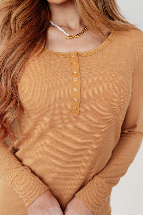 It's Been So Long Henley in Golden Sand - LISA MARIE BOUTIQUE - Tops - Small -