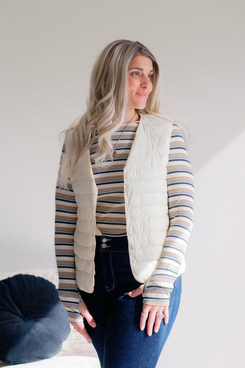 Ivory Glow Vest - LISA MARIE BOUTIQUE - S -