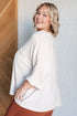 Ivory Thoughts Chenille Blouse - LISA MARIE BOUTIQUE - Tops - Small -
