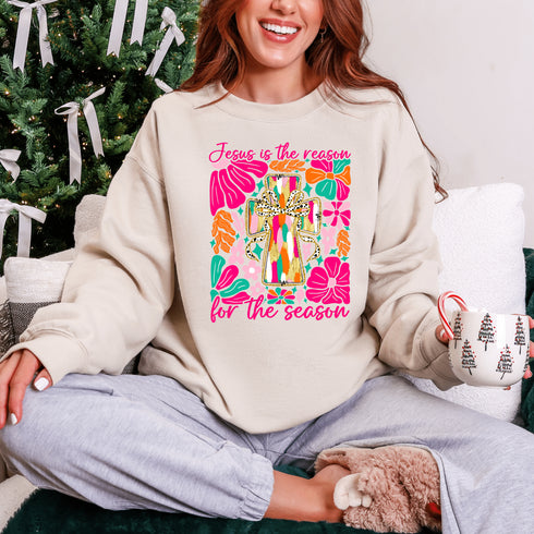 Jesus is the Reason Graphic Tee and Sweatshirt - LISA MARIE BOUTIQUE - Womens - Tee - Small -