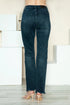 Judy Blue Full Size Button Fly Hem Destroy Straight Jeans - LISA MARIE BOUTIQUE - Dark - 0(24) -