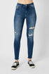 Judy Blue Full Size High Waist Distressed Skinny Jeans - LISA MARIE BOUTIQUE - Dark - 3/26 -