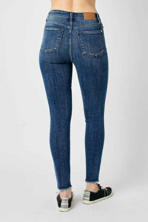 Judy Blue Full Size High Waist Distressed Skinny Jeans - LISA MARIE BOUTIQUE - Dark - 3/26 -