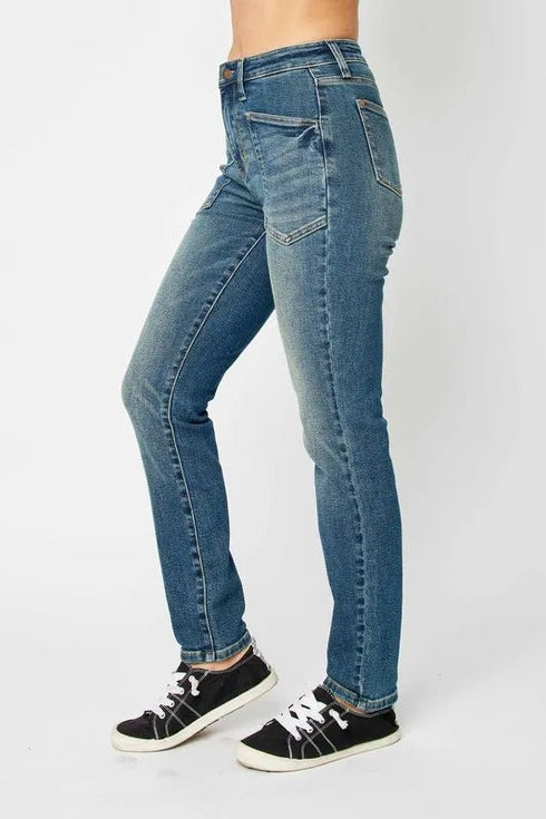 Judy Blue Full Size High Waist Skinny Jeans - LISA MARIE BOUTIQUE - Dark - 0/24 -
