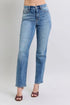 Judy Blue Full Size Run Vintage Wash Thermal Straight Jeans - LISA MARIE BOUTIQUE - Medium - 0(24) -
