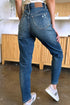 Judy Blue Full Size Tummy Control High Waist Slim Jeans - LISA MARIE BOUTIQUE - Dark - 0 -