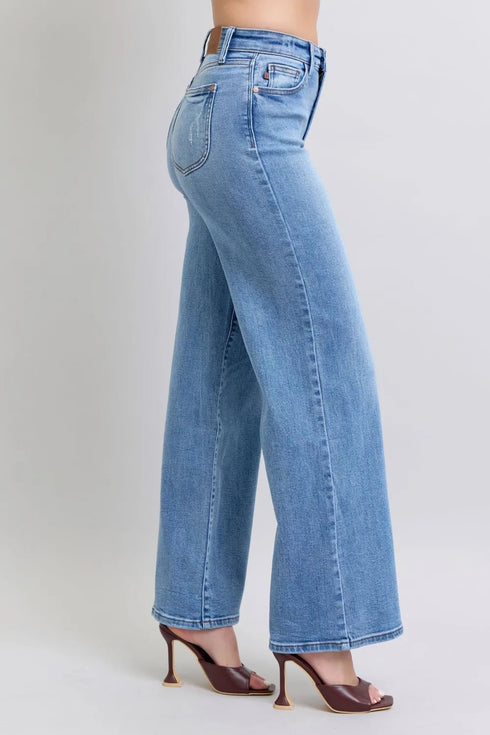 Judy Blue Full Size Wide Leg Jeans with Pockets - LISA MARIE BOUTIQUE - Medium - 0(24) -