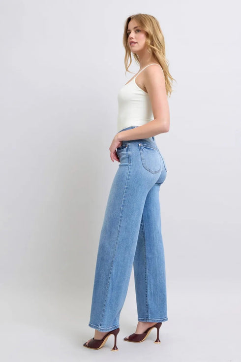 Judy Blue Full Size Wide Leg Jeans with Pockets - LISA MARIE BOUTIQUE - Medium - 0(24) -