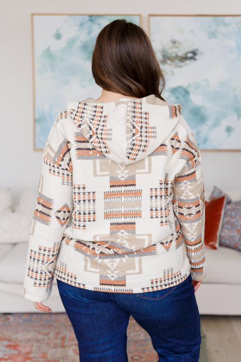 Just Going For It Aztec Hoodie - LISA MARIE BOUTIQUE - Tops - Small -