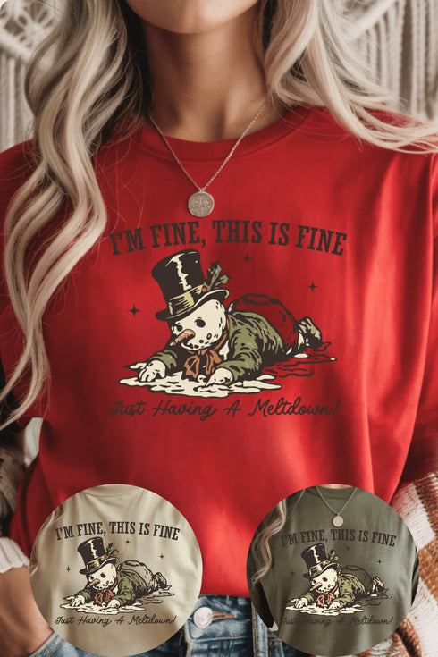 Just Having a Meltdown T-Shirt - LISA MARIE BOUTIQUE - S - Red Gildan Tee -
