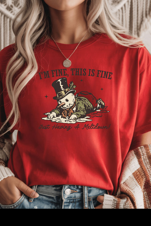 Just Having a Meltdown T-Shirt - LISA MARIE BOUTIQUE - S - Red Gildan Tee -