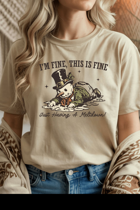 Just Having a Meltdown T-Shirt - LISA MARIE BOUTIQUE - S - Sand Gildan Tee -