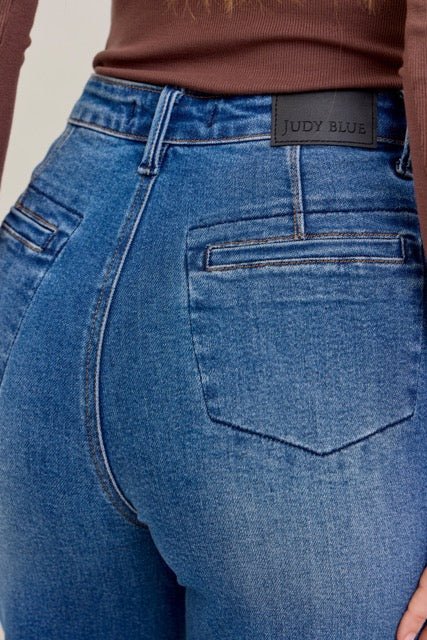 Karla High Waist Column Straight Button - Fly & Back Welt Pkts - LISA MARIE BOUTIQUE - Womens - 0/24 -