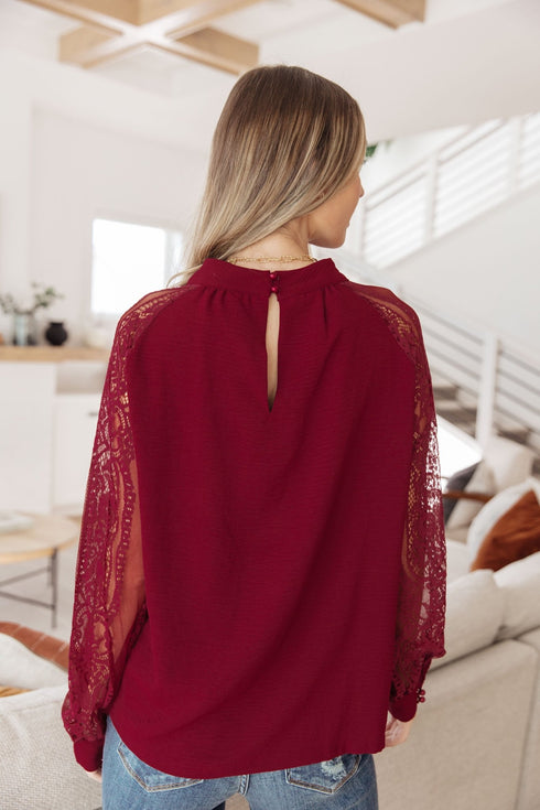 Lace on My Sleeves Blouse - LISA MARIE BOUTIQUE - Tops - Small -