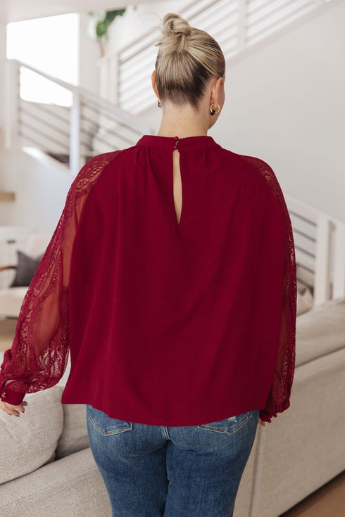 Lace on My Sleeves Blouse - LISA MARIE BOUTIQUE - Tops - Small -