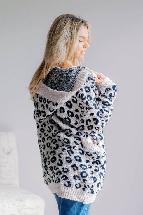 Leopard Luxe Sweater Hoodie - LISA MARIE BOUTIQUE - S/M -